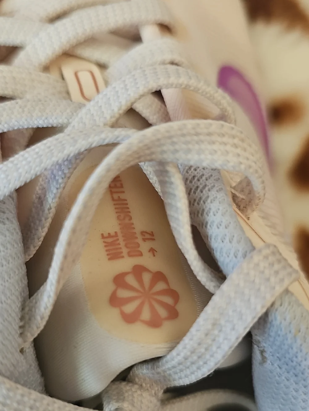 Nike Women's Athletic Shoes - Beige with Purple Swoosh - Picture 3 of 5